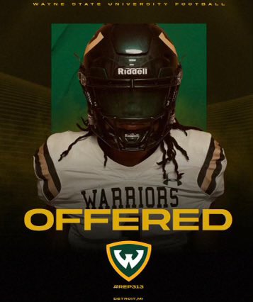 After a great conversation with @CoachDeMasi I am blessed to say that I have received my first offer from Wayne State. @WSUWarriorFB @TheD_Zone @lohsathletics @LockedInQB @PrepRedzoneMI @mdwestathletics @swbivens