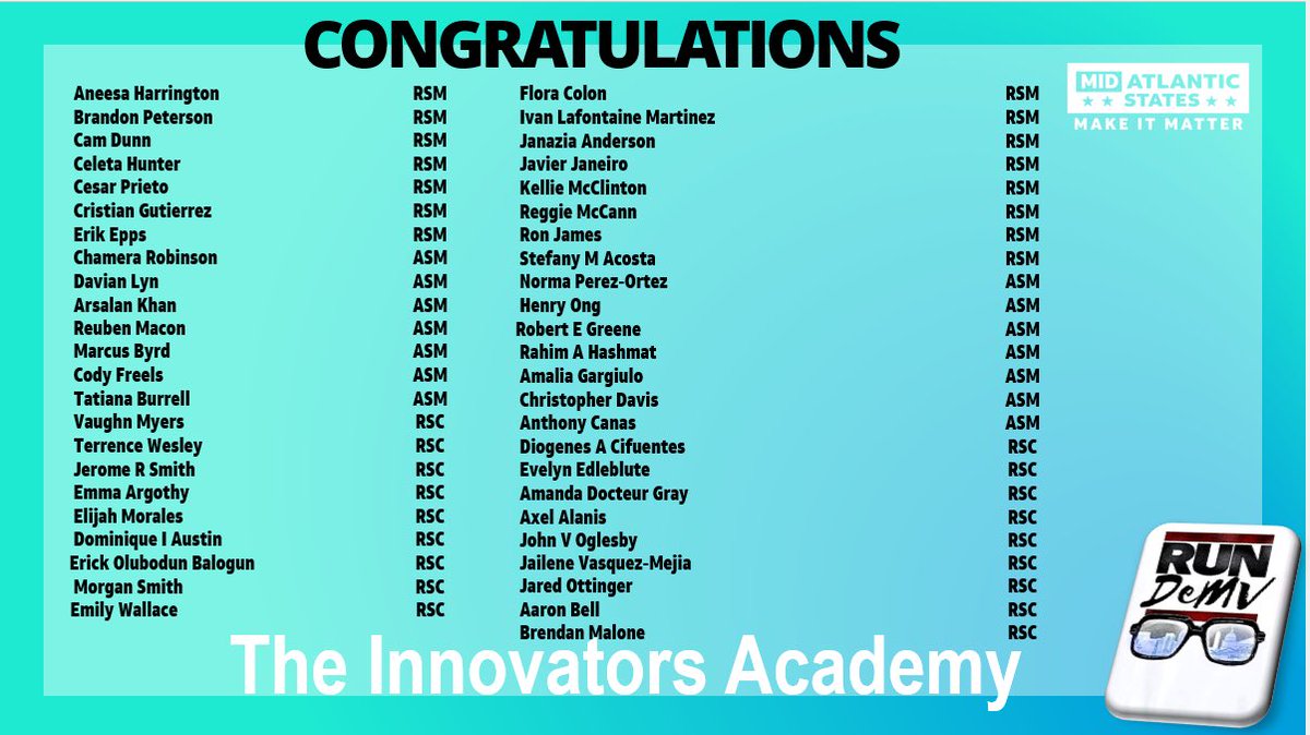 PMD (@pmd__2024) on Twitter photo Leaders please join us in congratulating the following individuals who were accepted into RUN DeMV’s very first development program - The Innovators Academy!
The journey starts NOW!
<a href="/Justin_Grant__/">Justin Grant</a> <a href="/SusanaH414/">Susana Hernandez</a>
@MASMakeItMatter <a href="/404girl/">Betsy Francis</a> Leaders please join us in congratulating the following individuals who were accepted into RUN DeMV’s very first development program - The Innovators Academy!
The journey starts NOW!
<a href="/Justin_Grant__/">Justin Grant</a> <a href="/SusanaH414/">Susana Hernandez</a>
@MASMakeItMatter <a href="/404girl/">Betsy Francis</a>