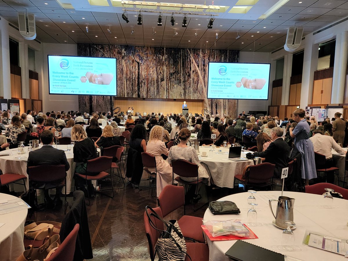 Good morning from the Great Hall, Parliament House! We’re here with 300 representatives from 63 of Australia’s maternity hospitals for our Showcase. A room working together to reduce the risk of preterm birth 💕#EveryWeekCounts @TheIHI @WomensHealthAU @WIRFWA @safercarevic