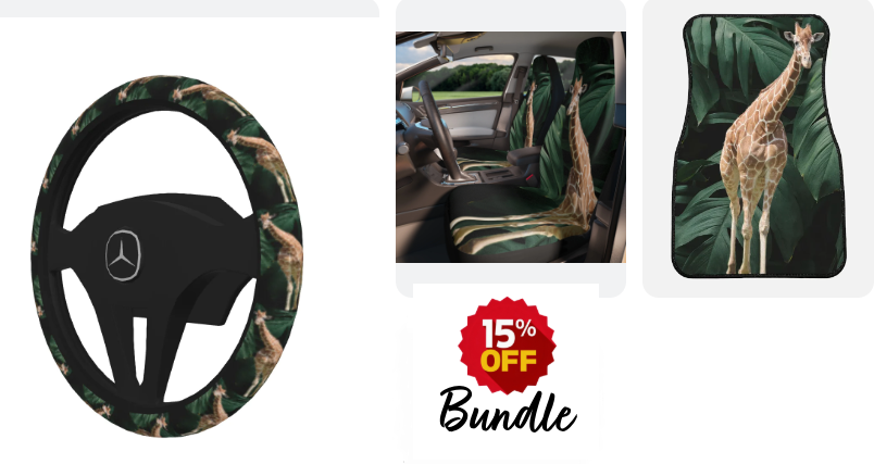 Thanks for the recent order of my giraffe steering wheel cover!  Don't forget I have matching seat covers and front floor mats.  Get 15% off when you buy the bundle:  shelldesignboutique.com/products/bap-c… #shelldesignboutique #15percentoff #bundledeal #tallgiraffe #autodecor #freeshippinginusa