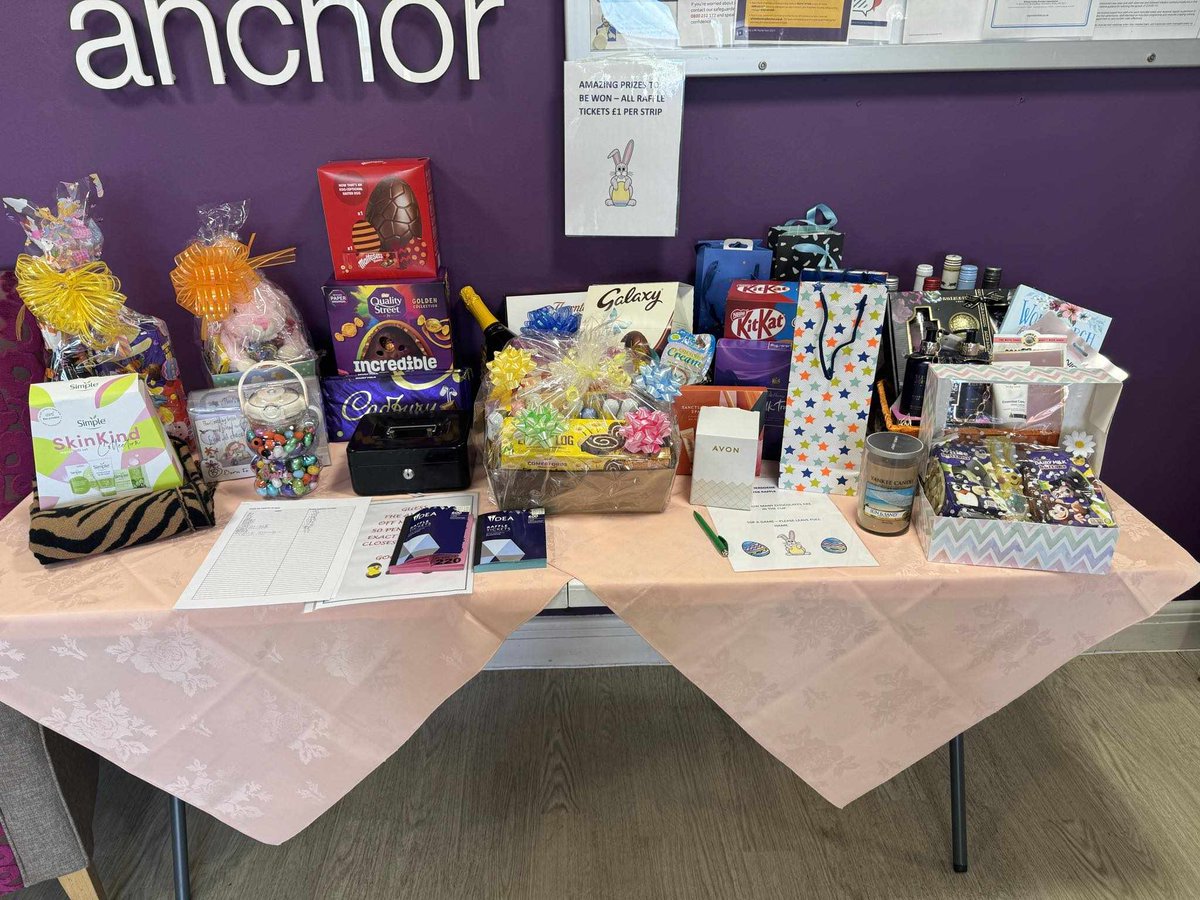 We are having an Easter raffle, here is a photo of the donations we have received so far. We will be drawing the raffle on good Friday. We are also doing a guess how many eggs in the jar competition. <a href="/AnchorLaterLife/">Anchor</a>