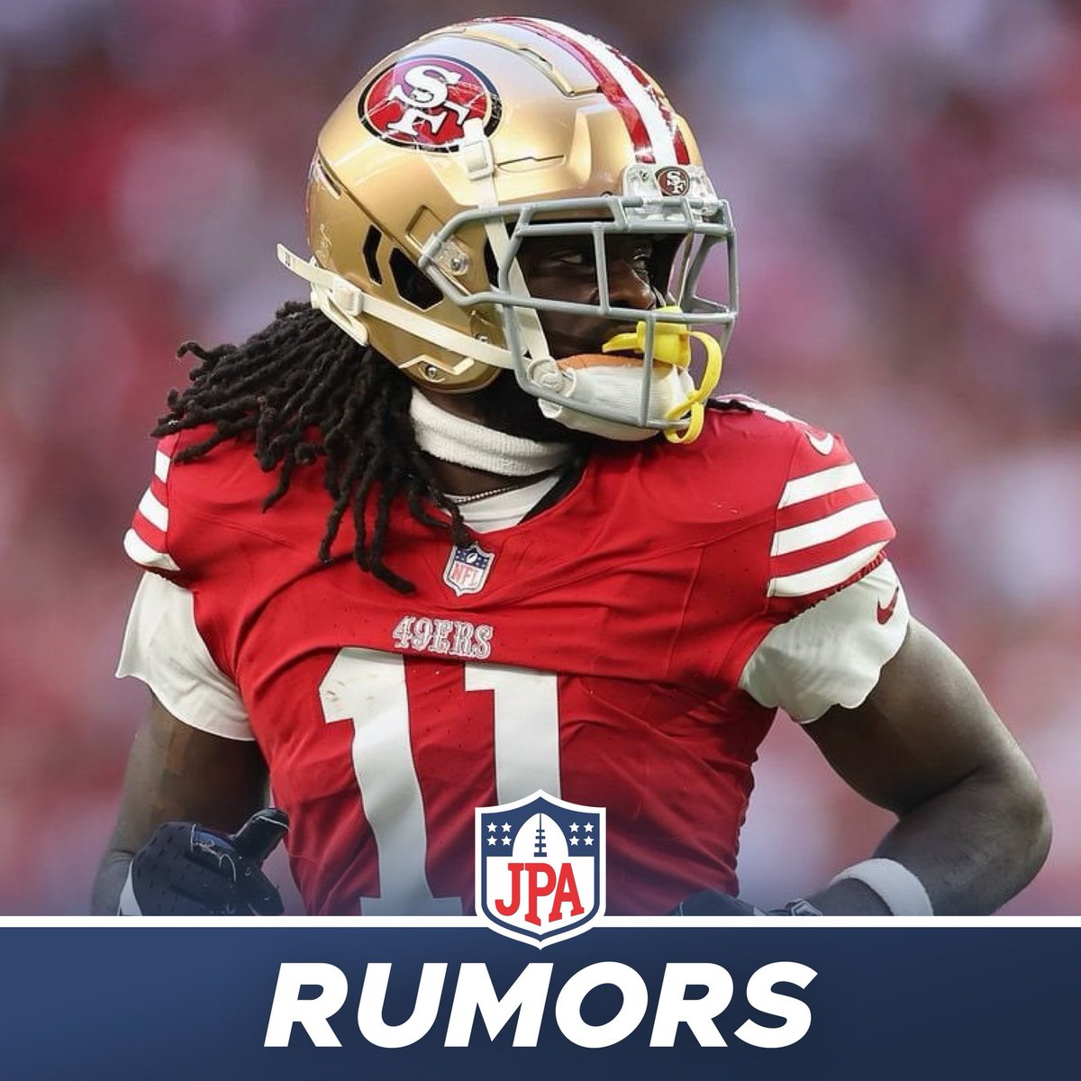 jasrifootball's tweet photo. RUMORS: The #49ers wanted pick 17 and WR Zay Jones from the #Jaguars in a trade for WR Brandon Aiyuk, per @MiaOBrienTV 

Jaguars probably viewed this as too steep of a price since they’d have to pay Aiyuk too. https://t.co/iem0ahhJbN