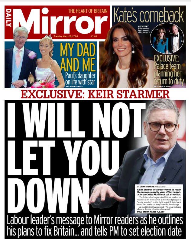 Tuesday's front page: I will not let you down mirror.co.uk/news/politics/… #tomorrowspaperstoday