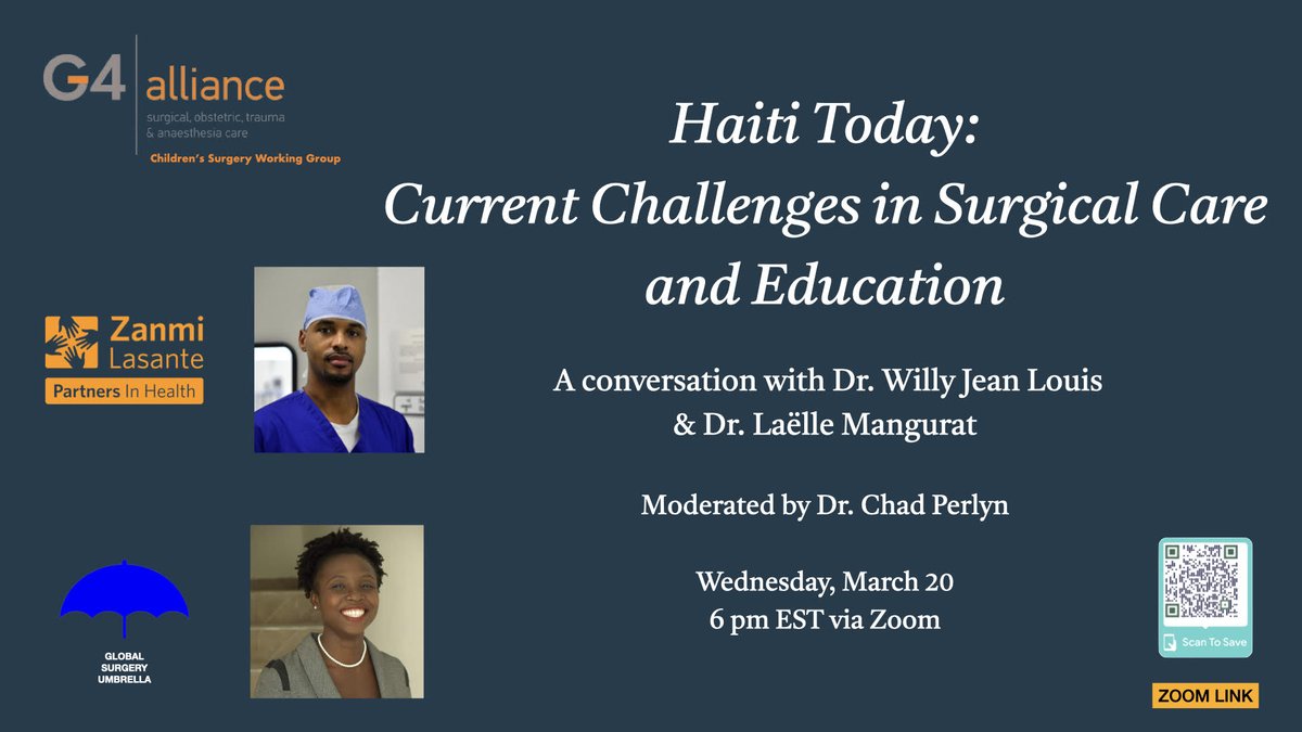 Join us March 20th, 6 PM EDT for a crucial discussion on #Haiti healthcare crisis! Recent unrest and the PM's resignation have heightened violence, leaving 2.7M in armed group-controlled areas, 40% being children. Access to #healthcare is scarce. us02web.zoom.us/j/89901913040?…