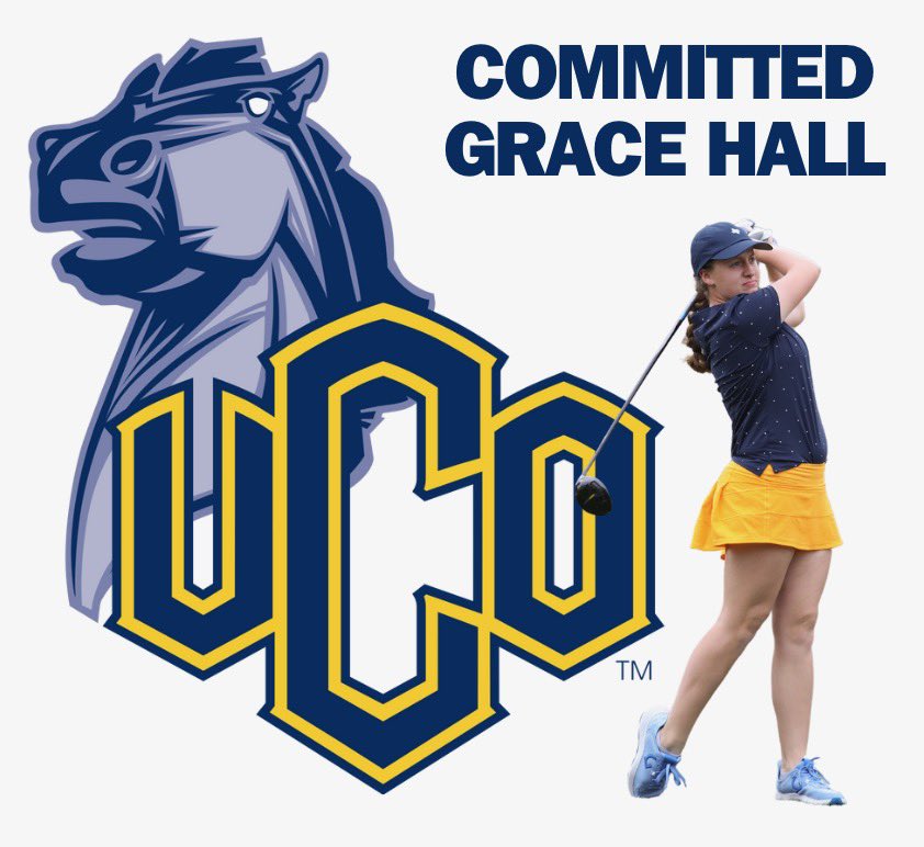 GraceHallGolfs's tweet photo. I’m blessed to announce my verbal commitment to The University of Central Oklahoma! I will be continuing my golf and academic career at UCO’s PGM program. Thank you for all the love and support from my family, friends, and coaches.

Roll Cho’s
💙💛

@BronchoGolf 
@UCOPGAGolfMgmt https://t.co/bN8I0bfBbW