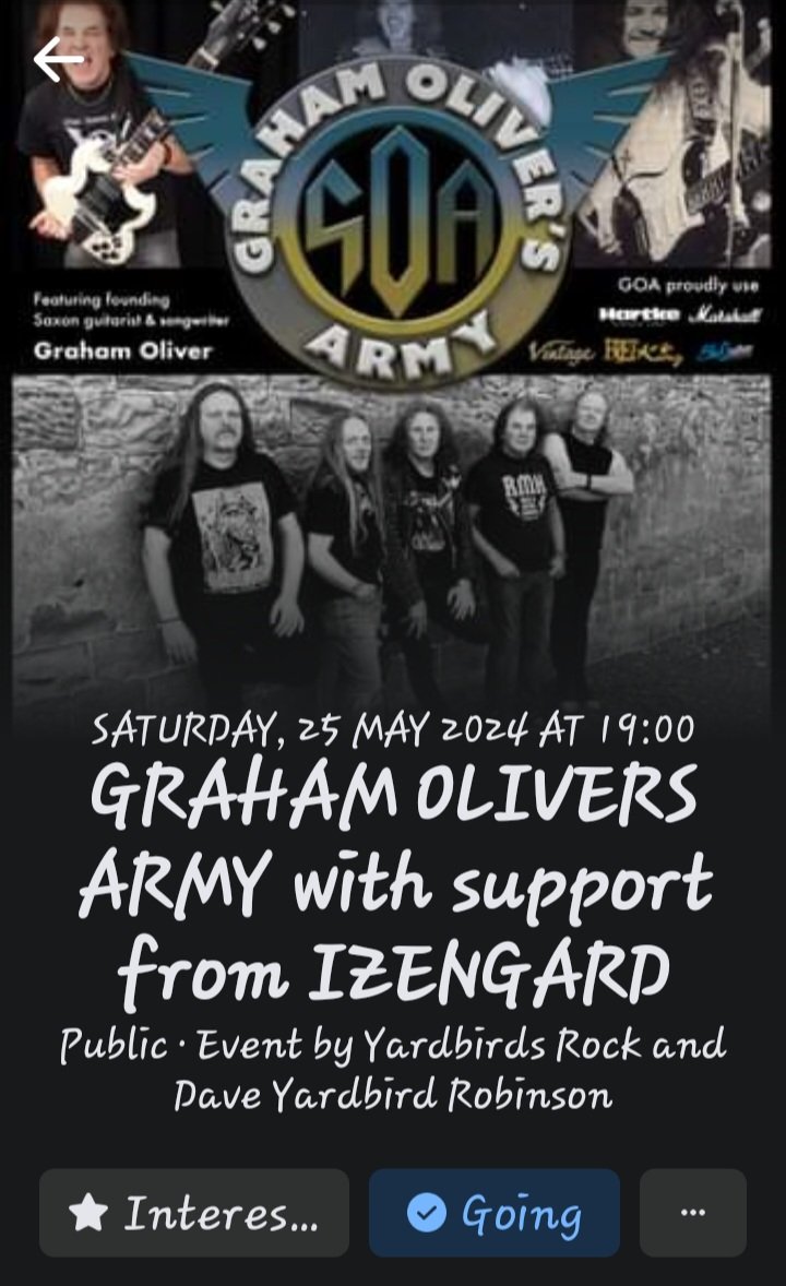 Looking forward to sharing the stage with these guys at <a href="/YardbirdsRock/">Yardbirds Rock Club</a> see you there 🤘🔥🤘🔥 #grahamoliversarmy #izengard <a href="/massacrerec/">Massacre Records</a> #massacrerecords #NWOBHM