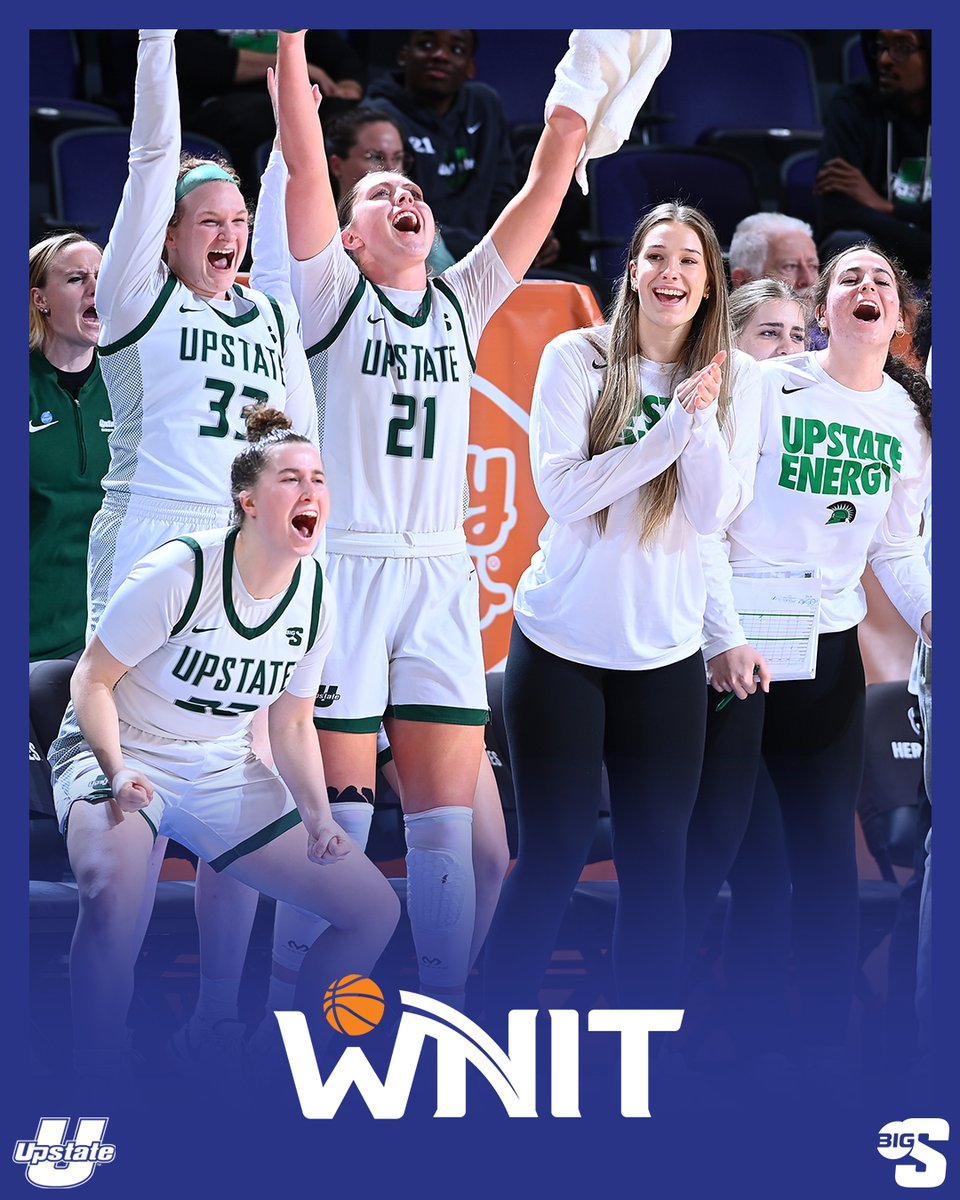 𝗙𝗜𝗥𝗦𝗧 𝗪𝗡𝗜𝗧 𝗔𝗣𝗣𝗘𝗔𝗥𝗔𝗡𝗖𝗘 𝗜𝗡 𝗧𝗘𝗔𝗠 𝗛𝗜𝗦𝗧𝗢𝗥𝗬!

USC Upstate will 𝘩𝘰𝘴𝘵 College of Charleston on March 21 in the <a href="/WomensNIT/">WNIT</a> First Round!

#BigSouthWBB | <a href="/upstateWBB/">USC Upstate Women’s Basketball</a>