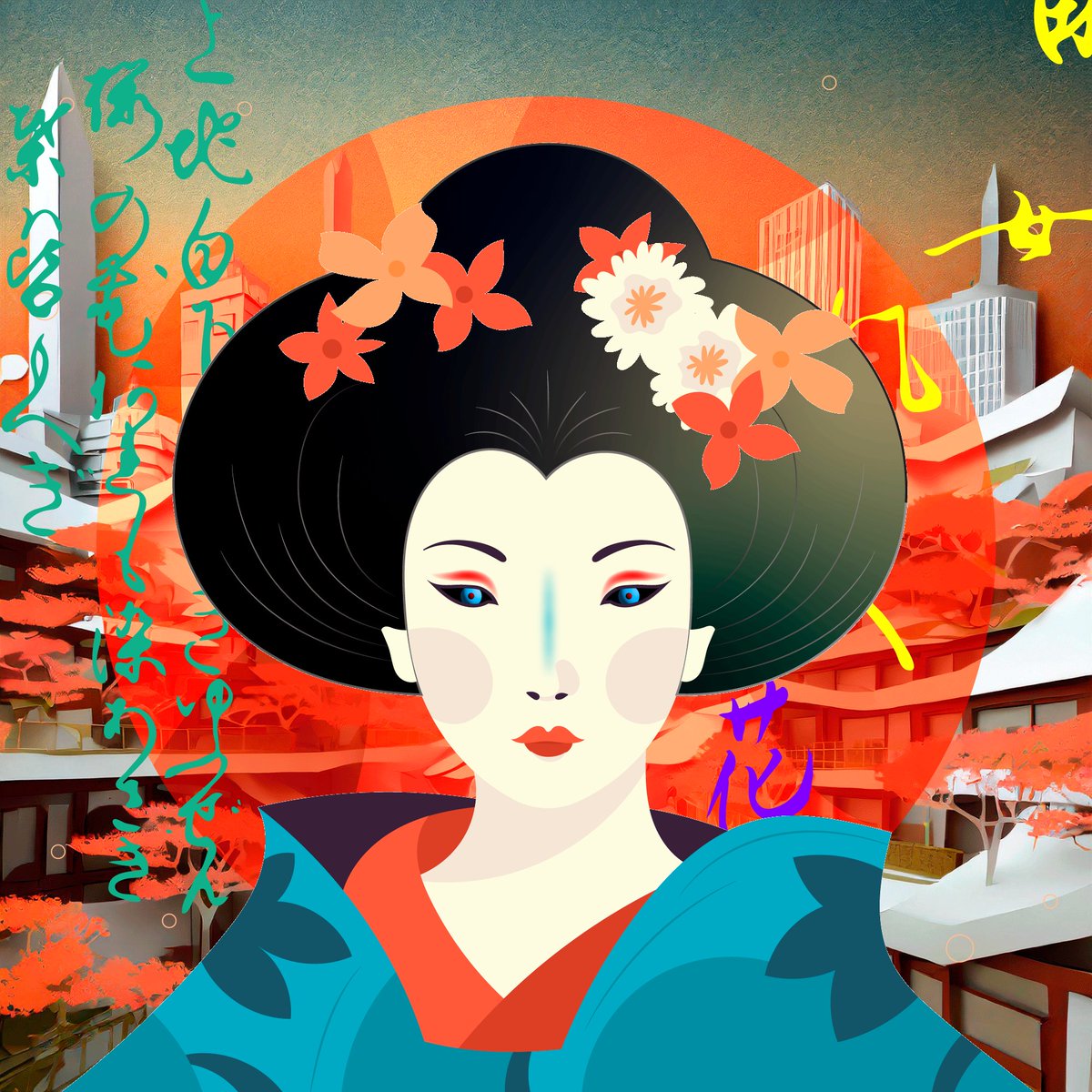 The term "OIRAN" refers to women who worked as courtesans during the Edo period in Japan.OIRAN is written in Japanese kanji as "花魁". The kanji "花" means flower. The kanji "魁" carries the meaning of a leader.rarible.com/token/0xc91544…  #nftcollector #NFTCollection #NFTarts