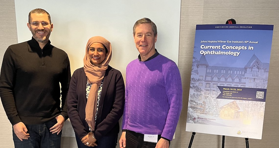 Enjoying a great discussion about current concepts in Ophthalmology in Vail. Always a pleasure to spend time with Drs. Bressler and Daoud <a href="/HopkinsMedicine/">Johns Hopkins Medicine</a>