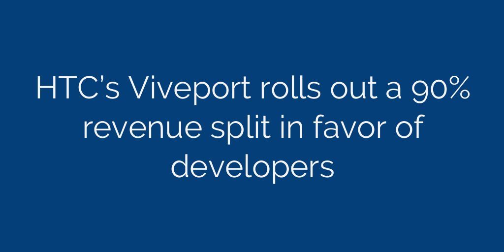 HTC’s Viveport rolls out a 90% revenue split in favor of developers buff.ly/4clxdz9