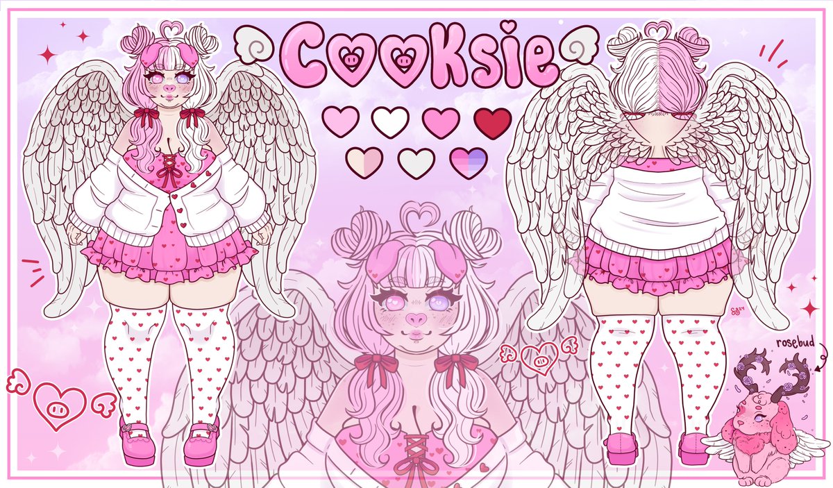 drowsy_cupid's tweet photo. finished this super duper cute ref sheet for the sweetest piggy around @/CooksieCupig !! 🐷🩶🩷

thank u kindly!^.^ #jessysdoodles https://t.co/bA5rMFCnhN