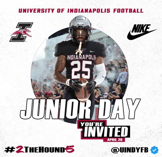 Thank you for the invite! @Coach_Snuggs @UIndyFB @SrHighFootball @VisionQb