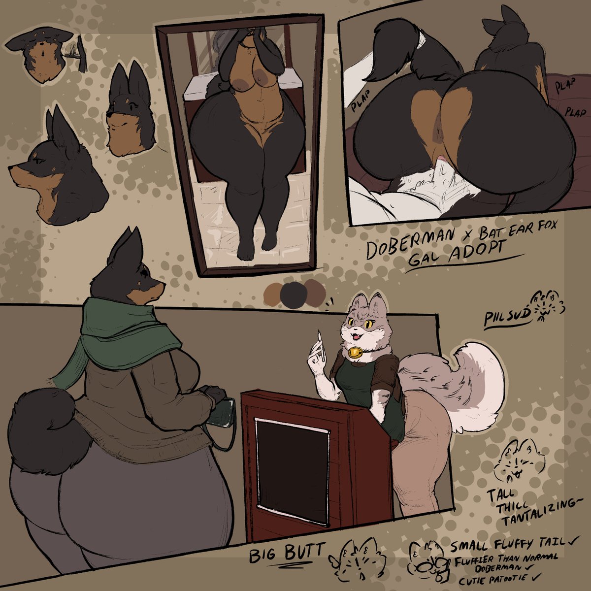 piilsud's tweet photo. 🔴NEW ADOPT! 🔴
Dobermans honestly not a species you see that often!
But MAN do they go hard! 
Lets mix a fox with it! 
small, fluffly little tail, big caboose, fluffy tall ears!
Cute! 

AB: $900
SB: $100
MI: $10
Will end next week! 25th of March
Payment plans available https://t.co/NXpifPQWWF