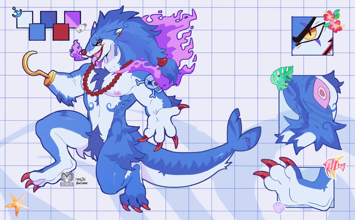 TimeMachinepup's tweet photo. Sea typlosion clown Adopt! 

Ab:7⃣0⃣

Base by Monstaria on th
Design And edits by me https://t.co/2pinTlptqH