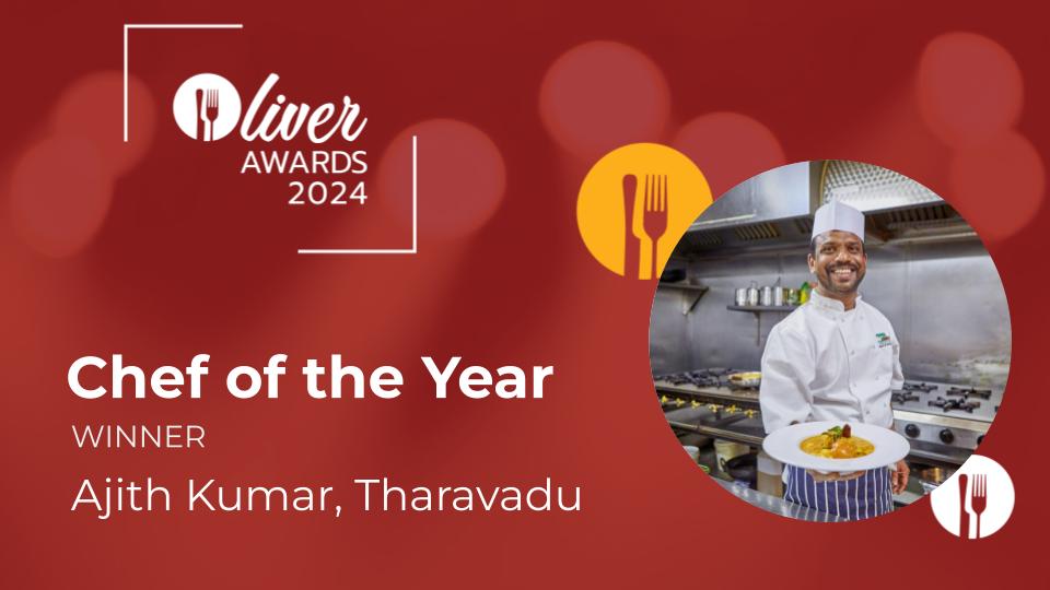 And finally, Ajith Kumar of Tharavadu is crowned the Chef of the Year 2024 🏆 🌟 #OliverAwards