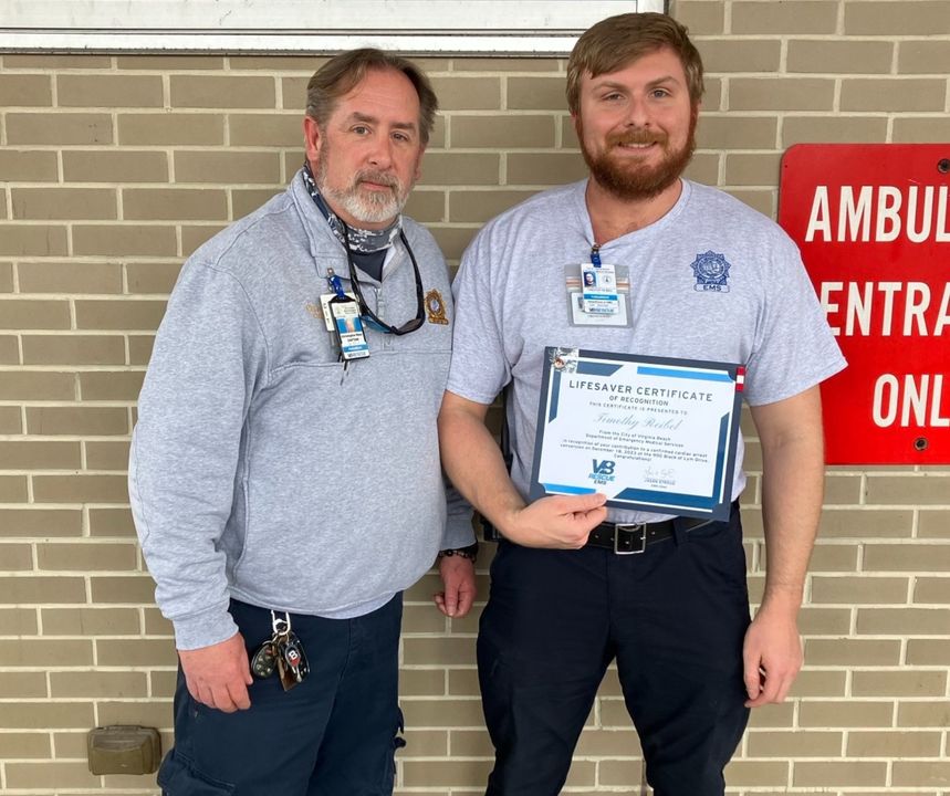 Congratulations to Paramedic Timothy Reibel on earning a Lifesaver Award! Thank you, Timothy, for your service to the VB Community! Are you interested in volunteering or a career with VB Rescue EMS? ☑️ Visit ems.virginiabeach.gov/volunteer ☑️ Visit ems.virginiabeach.gov/careers