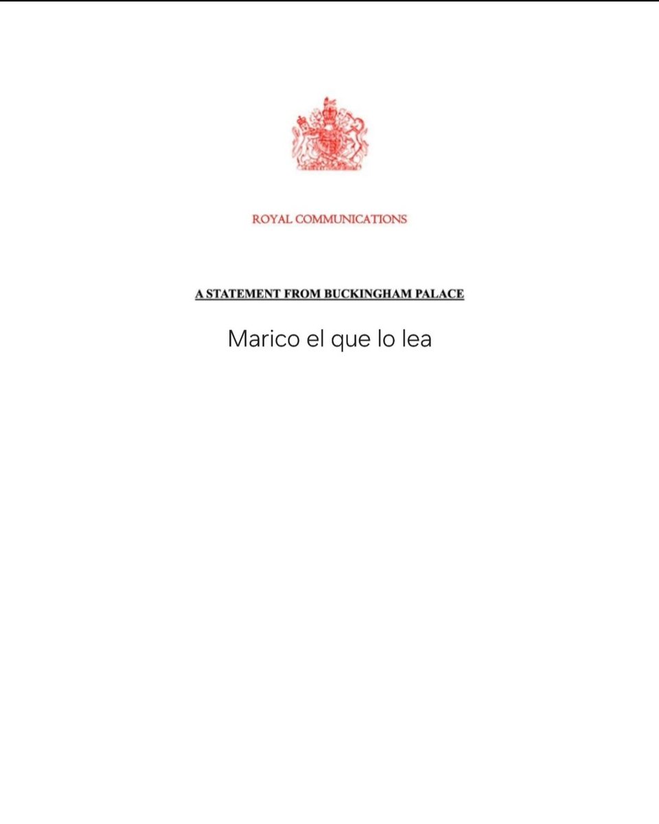 Abgdeldiablo34's tweet photo. Ya salió el comunicado del Palacio de Buckingham https://t.co/56jzszMzvA