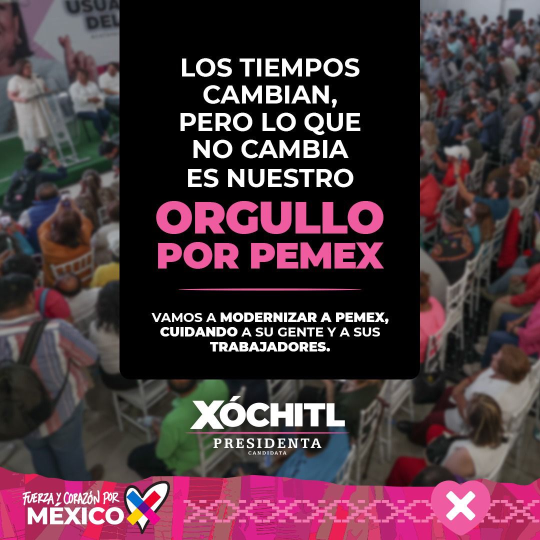 XochitlGalvez's tweet photo. En mi gobierno habrá un Pemex xingón que sí deje lana a los mexicanos y cuide la salud de los mexicanos y al medio ambiente. 

Estas son mis diez propuestas para modernizarlo.

#MxSinMiedo https://t.co/nyp3ofWLIV