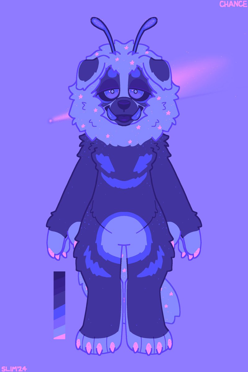 wulfenitebites's tweet photo. Drawing for @ToothyBandit of her sona Chance with a different palette! The 2nd is just a palette swap and the 1st has some stars and glitter I added as my own twist. 💙⭐️

Just for fun bc I like messing around with palettes and designs 😄 https://t.co/Pvnky8kTg3