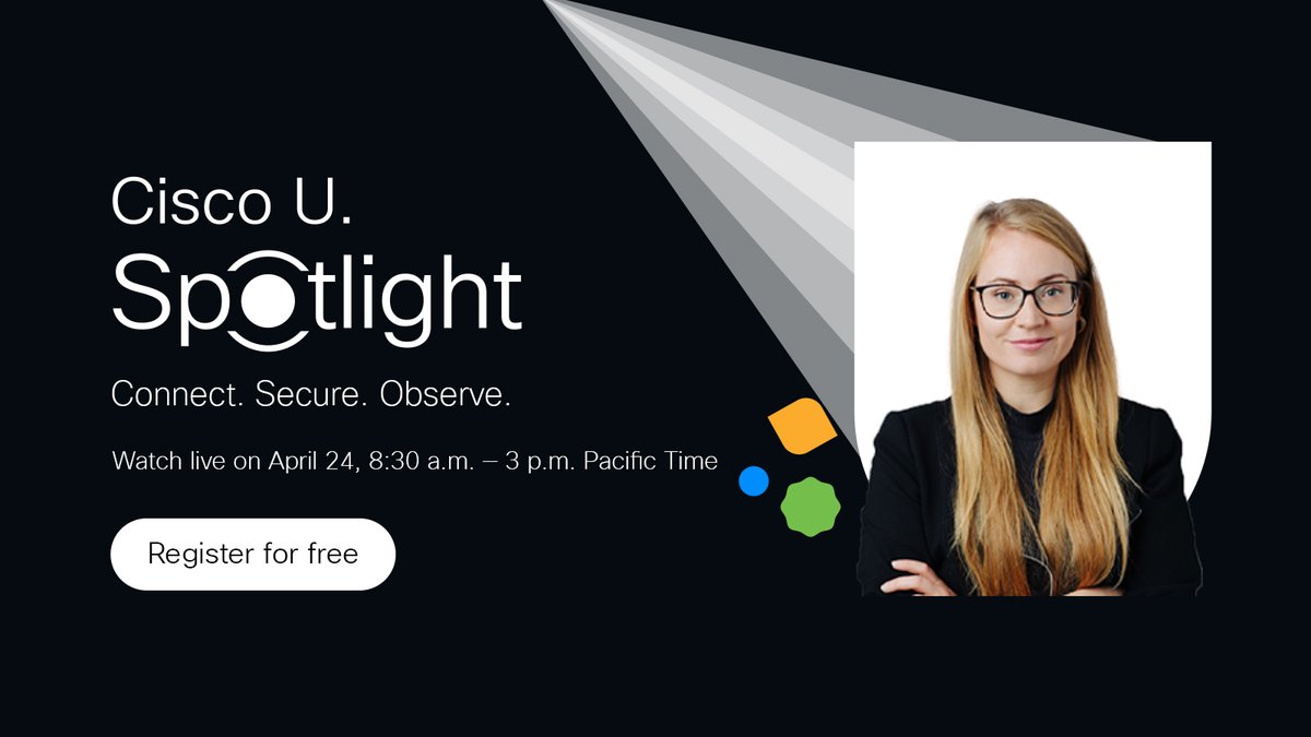 Harness the power to connect, secure, and observe today's most complex network environments. We'll light the way and show you what's possible at #CiscoU Spotlight, a free live-streaming event on April 24, 2024. 🔦 👉 Register now and view the agenda: cs.co/6015kWqyN