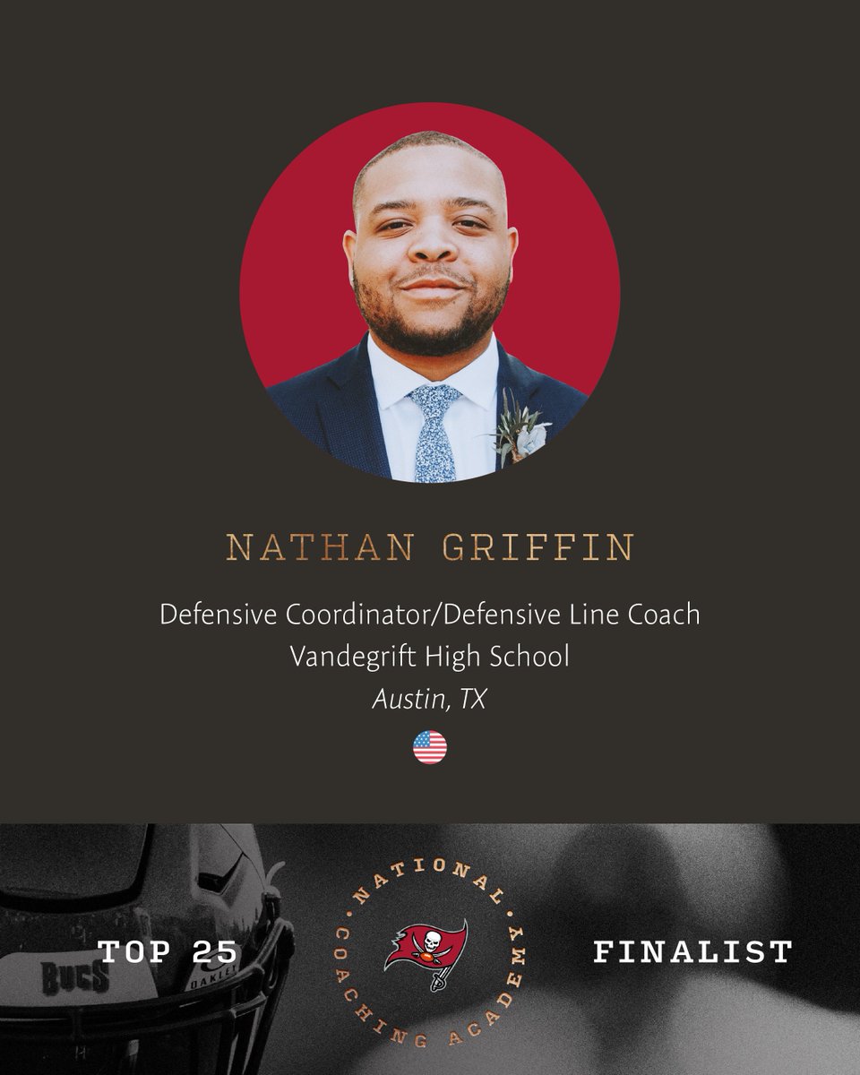 Vandegrift Football (@vhsfootball) on Twitter photo Congrats to our own <a href="/CoachGriff_Nate/">Nate Griffin</a> for being a Finalist for the <a href="/Buccaneers/">Tampa Bay Buccaneers</a> National Coaching Academy. Good luck and we are proud of you! #GoBucs Congrats to our own <a href="/CoachGriff_Nate/">Nate Griffin</a> for being a Finalist for the <a href="/Buccaneers/">Tampa Bay Buccaneers</a> National Coaching Academy. Good luck and we are proud of you! #GoBucs