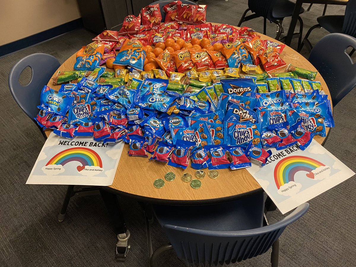 We welcomed our staff back to school with a rainbow of treats. They loved them😊#positiveleadership #positiveculture #lbuildingleadership #finishstrong