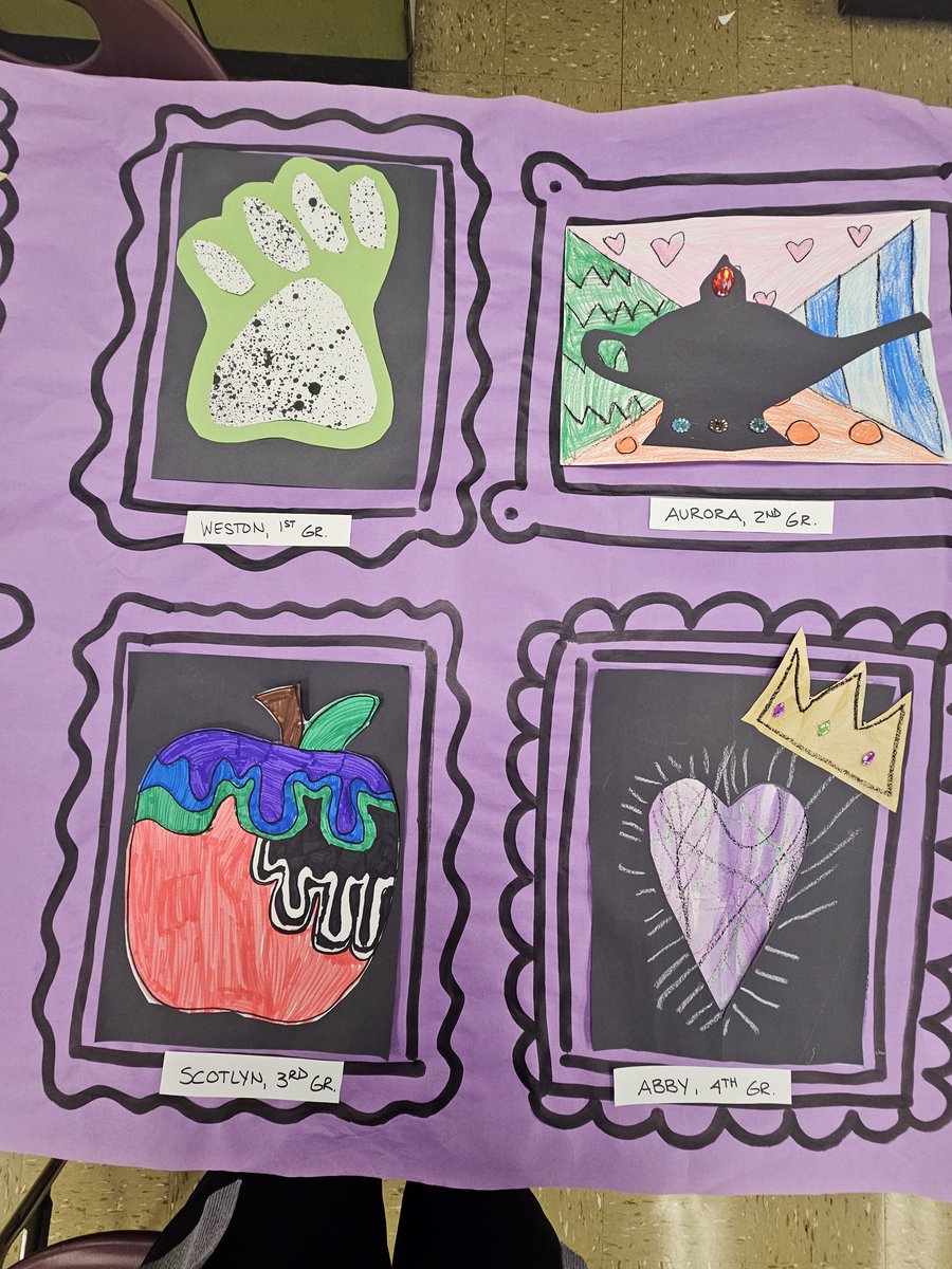 BeckyGrubbs7's tweet photo. Loving how these projects turned out for our 'Descendants' fairy tale themed unit...can't wait to see them on display!!! πππ§ββοΈπΎππ
#RAMSart https://t.co/on5sRqIrFx