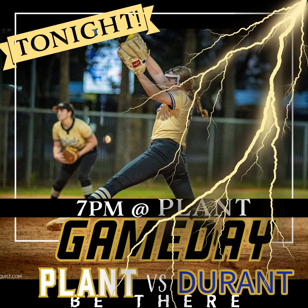 𝔾𝕒𝕄𝔼𝔻𝕒𝕐
🗓️TONIGHT! 3/19
🆚Durant
🕖7pm
📍PLANT
<a href="/PlantHighSchool/">PlantHighSchool</a> @hbplantAthletic <a href="/PlantHighSports/">Plant High School Athletics</a> <a href="/phsathleticfdn/">PHS Athletic Foundation</a> <a href="/PHSGoldRush/">Gold Rush</a> @bmfastpitch <a href="/PrepsTime/">Prime Time Preps</a> <a href="/Andy_Villamarzo/">Andy Villamarzo</a>