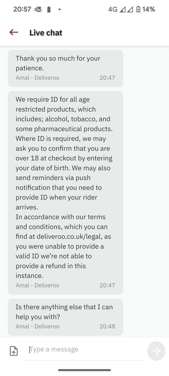 Richard2610_2's tweet photo. Be warned people, @Deliveroo are a disgusting company who will not deliver what you ordered and keep your money whilst standing behind their "terms and conditions" My elderly Aunt is now £86 out of pocket because of this awful company. Please RT so that others are made aware! https://t.co/rVkyAikKGI