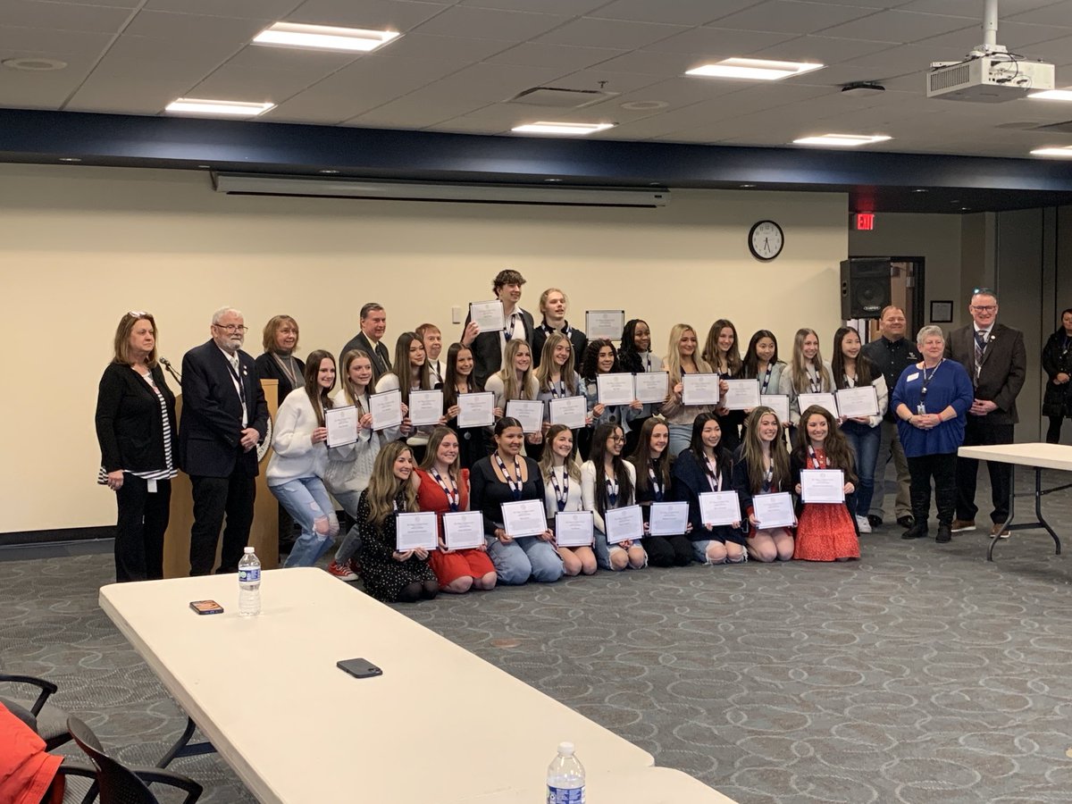 The Conant Coed Competitive Cheer Team being honored for all their hard work and accomplishments by the Hoffman Estates Village Mayor and Board!