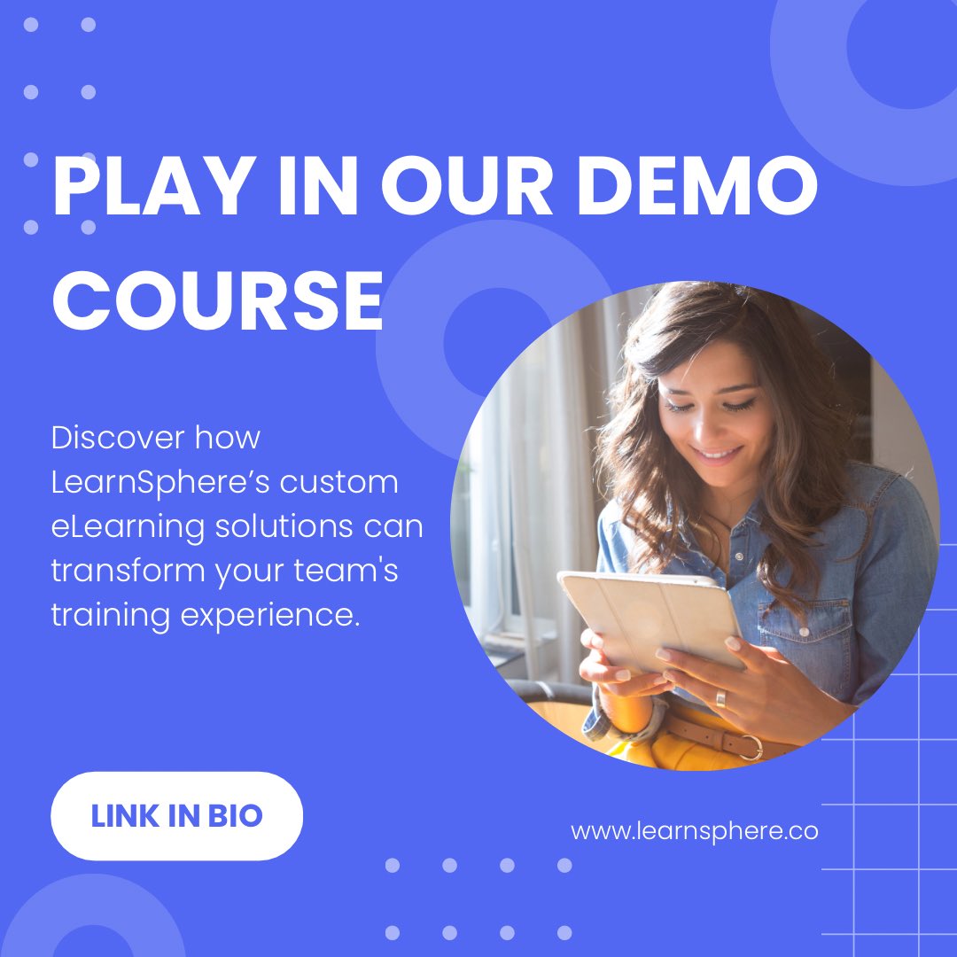 LearnSphere_'s tweet image. 💻 This demo provides a comprehensive overview of our services tailored for small businesses, showcasing our unique approach to creating engaging, interactive, and accessible eLearning courses. 💪

#elearning 
#smallbusiness 
#training
#smallbusinesssupport 
#entrepreneur