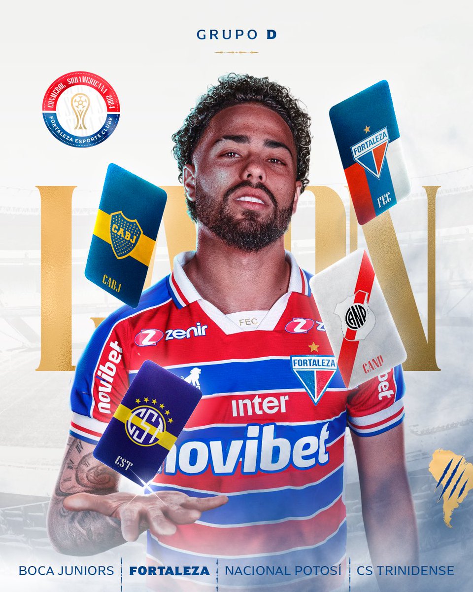 GRUPO DEFINIDO! ✅

Nossos adversários na CONMEBOL Sudamericana serão:
- Boca Juniors - ARG
- ⁠Nacional Potosí - BOL
- ⁠Sportivo Trinidense - PAR

#FortalezaEC #Sudamericana