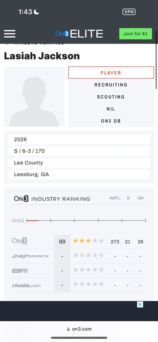 Lasiah “LA” Jackson (@lasiahjackson) on Twitter photo Thank you on3 for ranking me a 3 ⭐️!!! #AGTG <a href="/On3Recruits/">Follow @Rivals</a> <a href="/JeremyO_Johnson/">Jeremy Johnson</a> <a href="/rockerlee229/">The Rocker Lee</a> <a href="/coachkent34/">Coach Kent</a> Thank you on3 for ranking me a 3 ⭐️!!! #AGTG <a href="/On3Recruits/">Follow @Rivals</a> <a href="/JeremyO_Johnson/">Jeremy Johnson</a> <a href="/rockerlee229/">The Rocker Lee</a> <a href="/coachkent34/">Coach Kent</a>