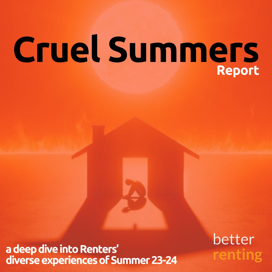 Today we launched our report, 'Cruel Summers', based upon working with 109 renters over summer to track summer conditions in their rental homes... 🧵