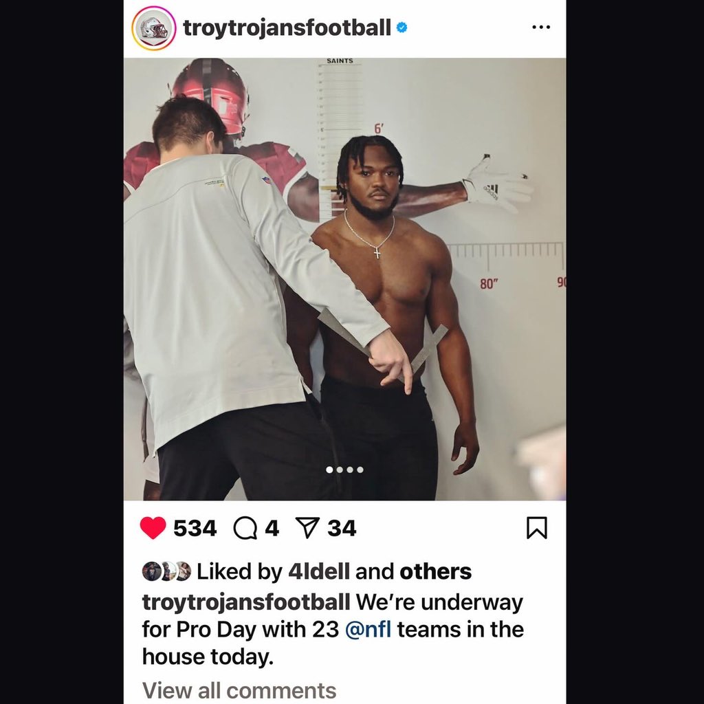 TtotheJ12's tweet photo. A Very Solid Pro Day For Our Dell!! So Proud of You!! Have Faith. Put In The Work. Trust The Process. 😀❤️🏈💪🏾🙏🏾#DP19 #DP31 #DP1 @4LDell https://t.co/L8rToAo2zQ