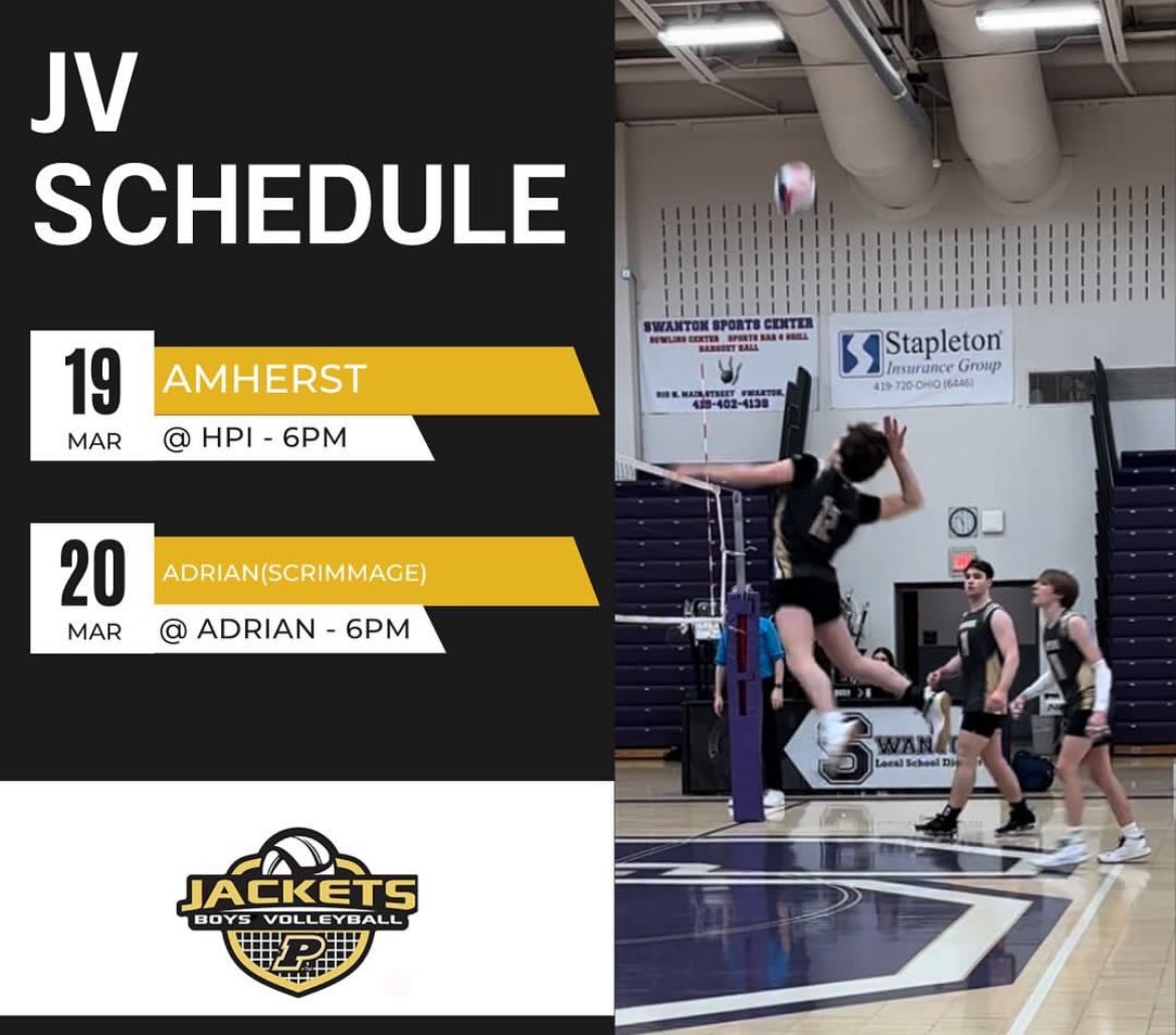 JV schedule for the week of 3/18