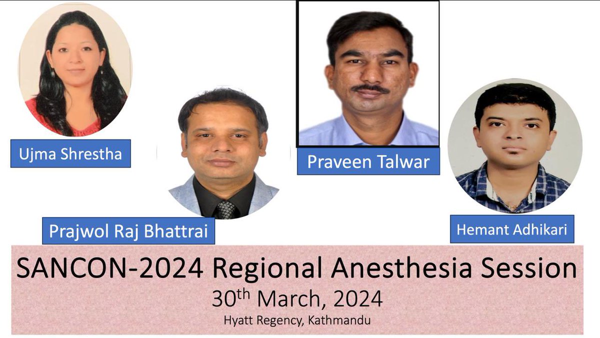 Tune in to update yourselves regarding recent advances in regional anesthesia!! Ujma Shrestha. @pra2jwal @hadhikari Praveen Talwar