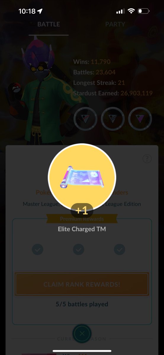 josephcup18's tweet photo. Class last Battle of the night goes to this lady in the blue #PokémonGO #SpringCupEdition #GBL #Pvp https://t.co/k5kRFjk3U5