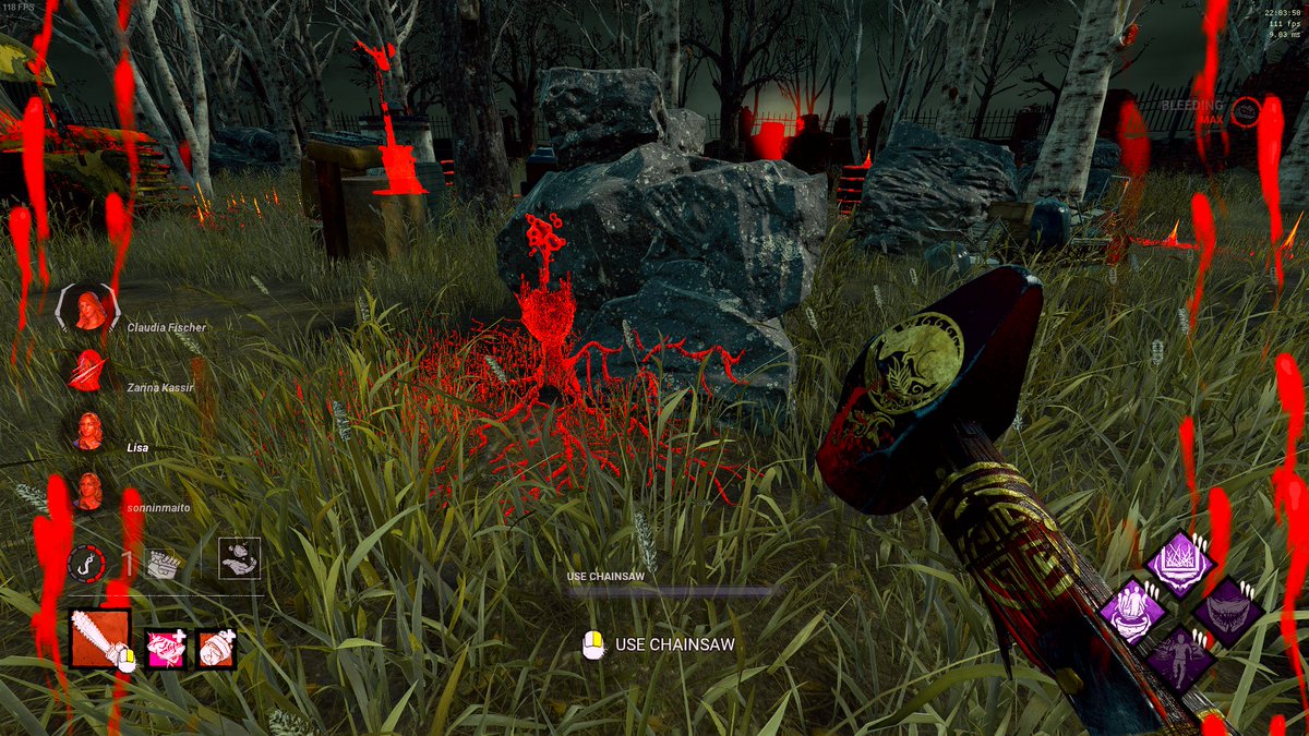 I think its safe to say that putting red on DBD map elements/event props is a horrible idea because the tracking elements (Blood/Scratchmarks) are already red