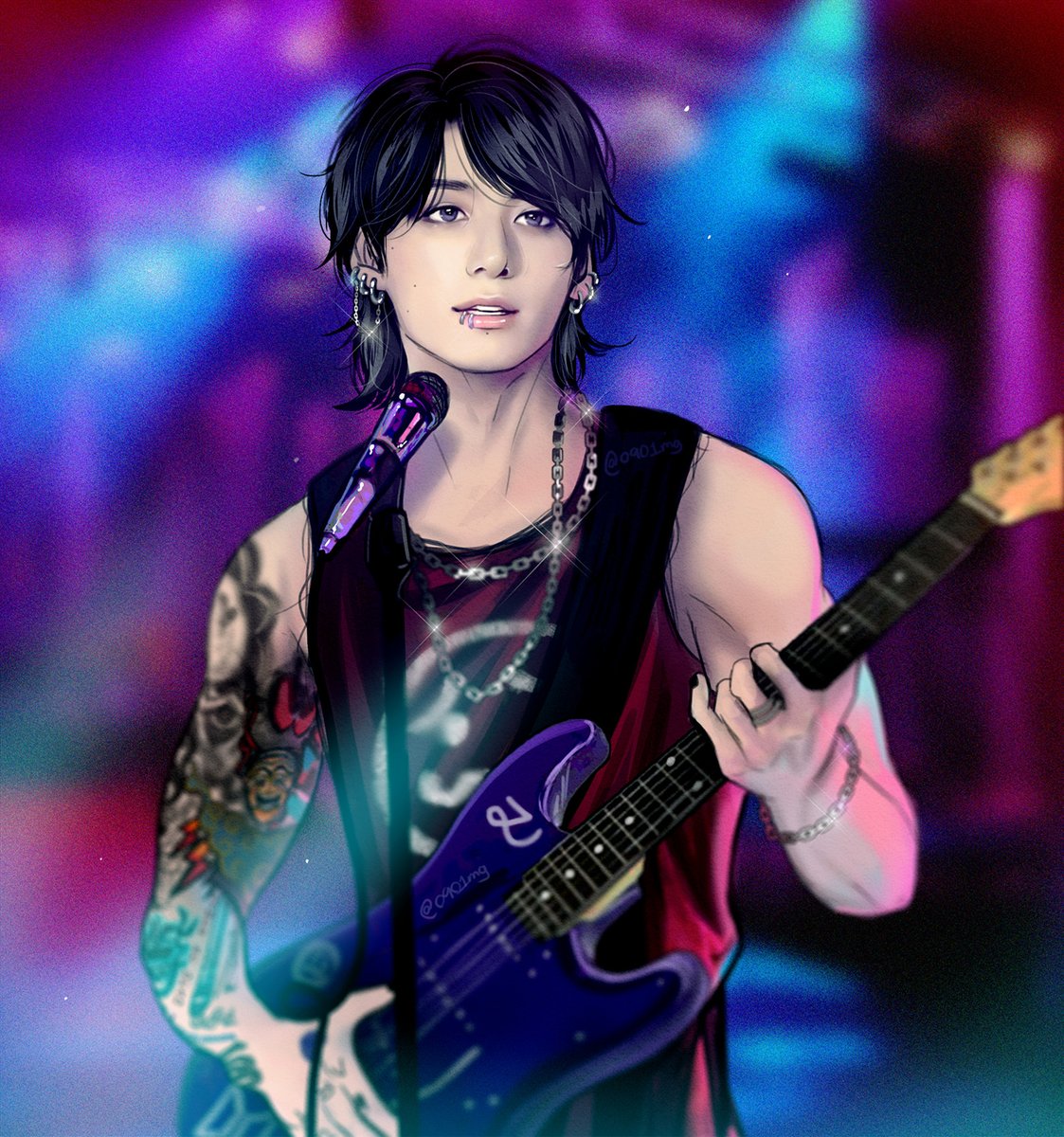 O9O1mg's tweet photo. JK 🐰🎸💜 https://t.co/zjieRmkwmN