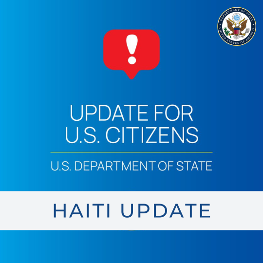 Haiti - The airport in Port-au-Prince remains closed. We are exploring departure options for U.S. citizens from Port-au-Prince to Santo Domingo, Dominican Republic, assuming it is safe to do so. If you need assistance to depart Haiti, please fill out our intake form at