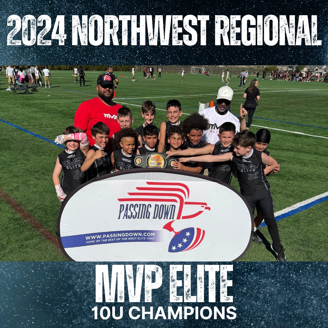 Congratulations to the winners of the 2024 NorthWest 10U Regional, @mvp7on7! They have earned an invitation to the 2024 Best of the West Finals in Irvine, CA on April 6th. Registration for BOTW Open Finals is at PassingDown.com #7v7