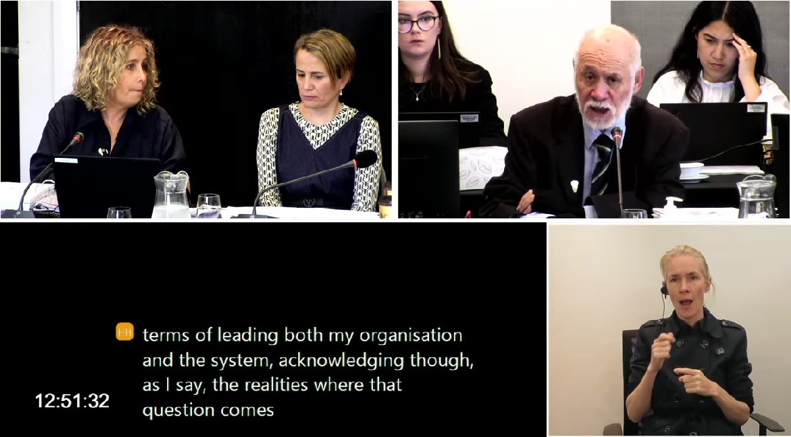 KohaoTe's tweet photo. #WAI2575 
Waitangi Tribunal member Dr Tom Roa probes the Crown about his "sinking feeling" concerning the optimism of the witnesses, acting Director General of Health @minhealthnz &amp; CE of @Whaikaha given the current barriers of accessibility... https://t.co/SwyIegMwgv