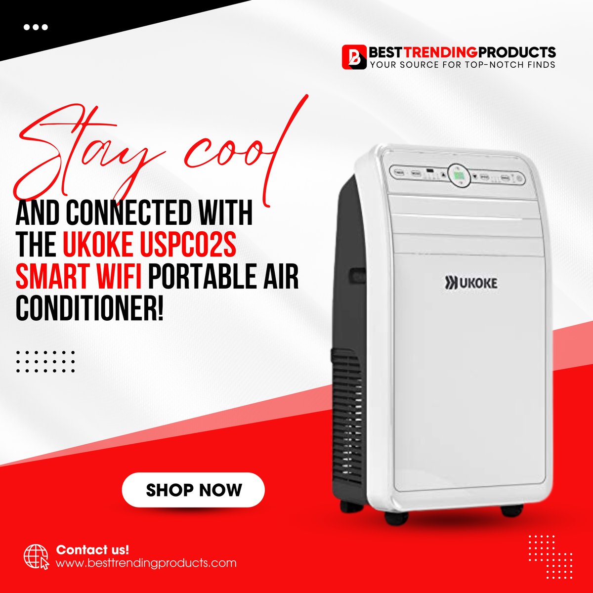 besttrendingPro's tweet image. Control your comfort from anywhere with the mobile app or simply ask Alexa to adjust the temperature. Beat the heat with ease this summer! 

🛍️ bit.ly/3v8EFgC
.
#SmartHomeComfort
#AlexaControl
#BeatTheHeat
#SummerCooling
#MobileACControl