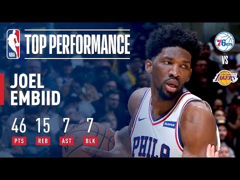 PresidentEmbiid's tweet photo. Joel Embiid vs Lakers 2017

• 46 PTS
• 15 REB
• 7 AST
• 7 BLK
• 14/20 FG

Wemby is the 2nd player ever* https://t.co/VL2TSpQ5np