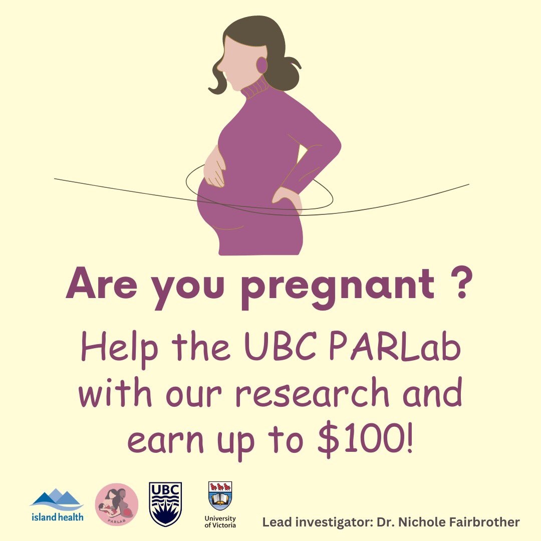 The UBC PAR Lab is still recruiting participants for the PASS Screening study!

If you live in British Columbia, are 18 years of age or older, and are less than 32 weeks pregnant, click this link to learn more and participate: flex.redcap.ubc.ca/surveys/?s=YJN…