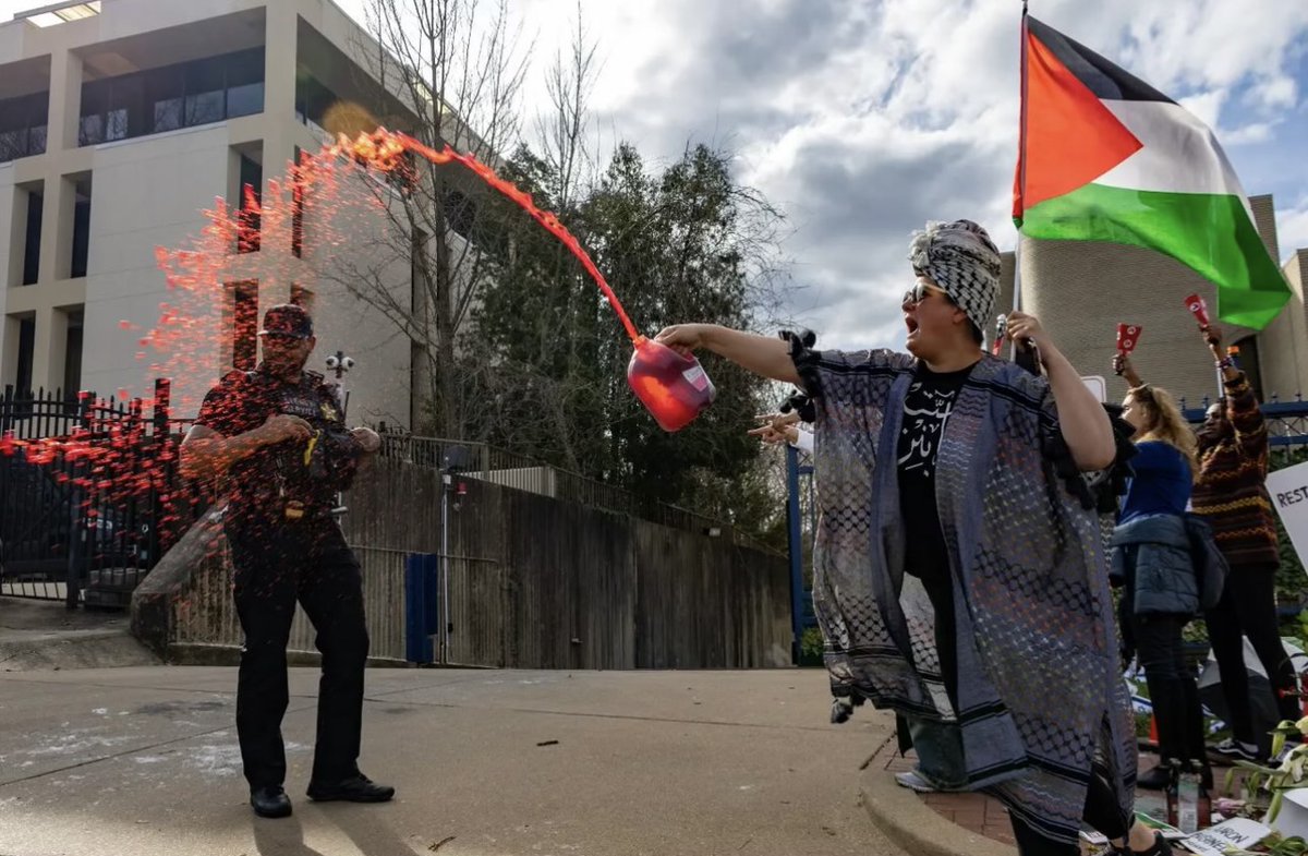 For 3 weeks now, pro Palestinian radicals have been tormenting Jews inside the D.C. Israel Embassy with ZERO consequences!

From grandpa’s throwing up Nazi salutes to lunatics  throwing paint on employee cars, why is this allowed to continue <a href="/dcmayorsoffice/">DC Mayor's Office</a> <a href="/DCPoliceDept/">DC Police Department</a> ?!