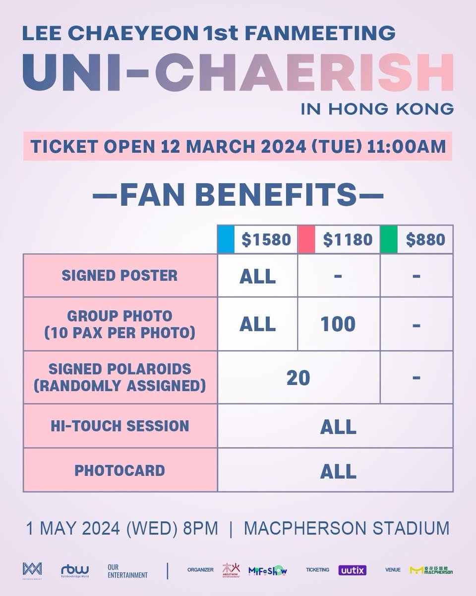 ourentkr's tweet photo. 《LEE CHAEYEON 1st FANMEETING UNI-CHAERISH in HONG KONG》
📷날짜 | 2024년 5월 1일 (수)
📷시간 | 오후 8시 (홍콩시간GMT+8)
📷장소 | 맥퍼슨 스타디움
#이채연 #李彩演 #leechaeyeon #chaeyeon 
#CHAERISH #FANMEETING #ourent
#AboutNOWEntertainment #MiFaShow https://t.co/8aRTYc7Q62