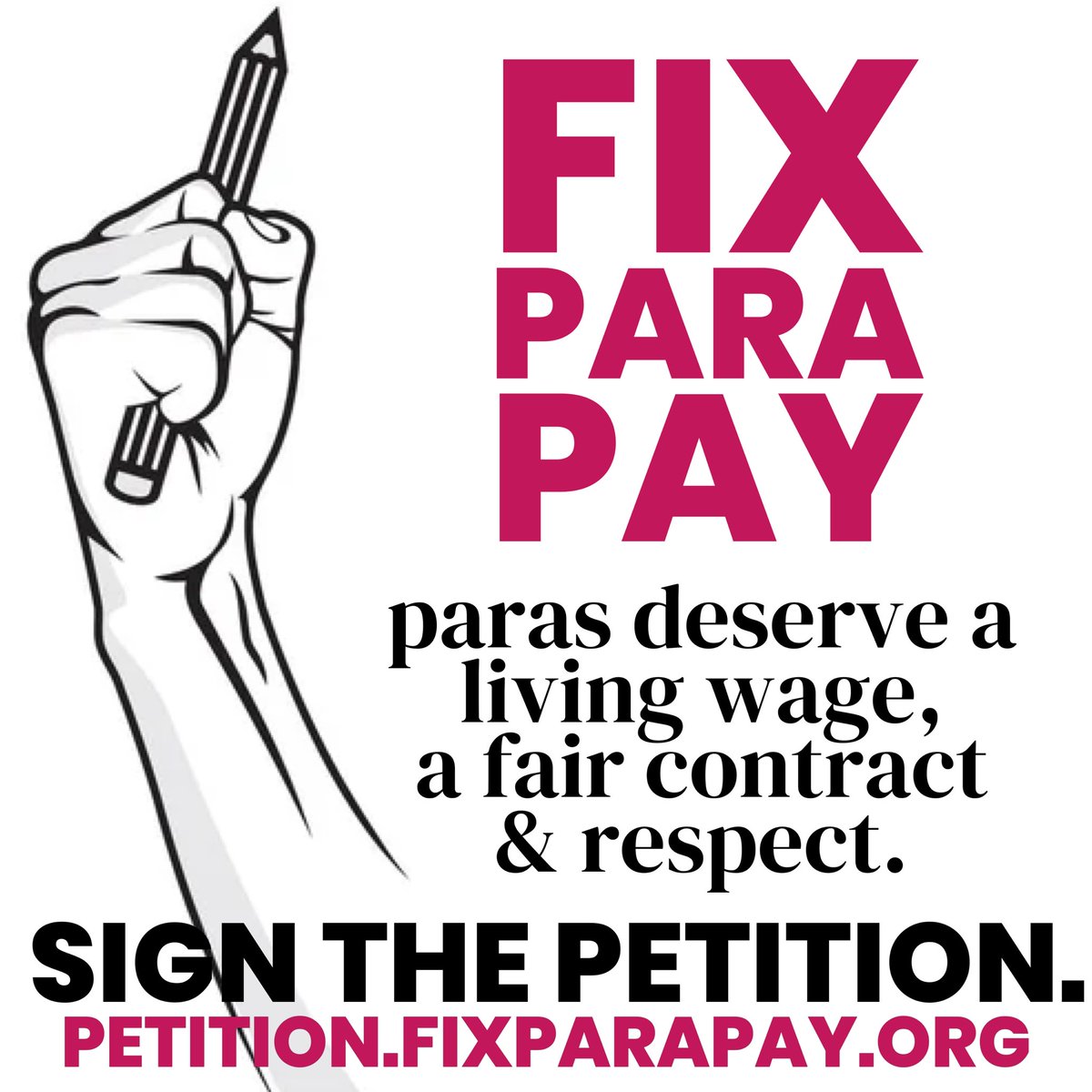 Sign the petition here: petition.fixparapay.org

New York City public school paraprofessionals/para-educators play an essential and invaluable role in our school communities by providing accessible, quality educational and support services to all of our schoolchildren.

And yet,