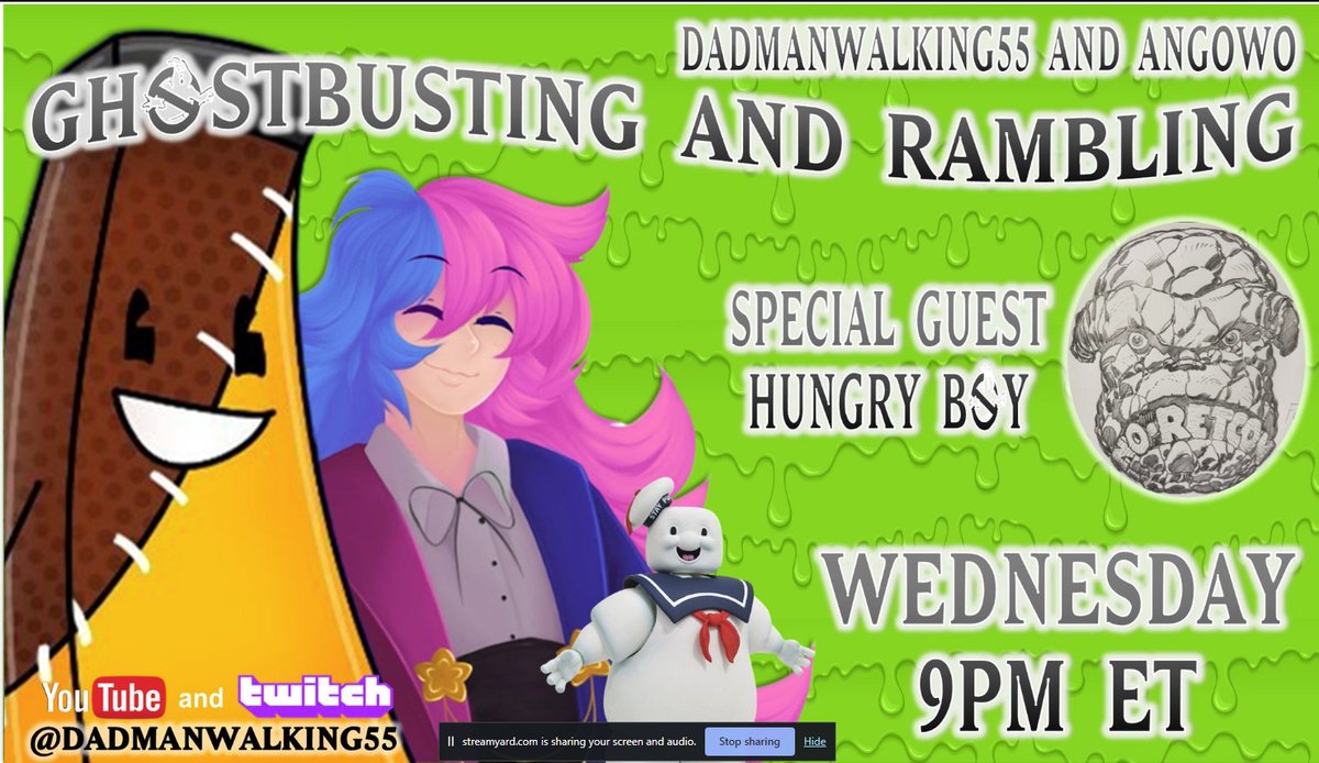 dadmanwalking55's tweet photo. Join @AngowoLive and me for Ghostbusting & Walking this Wednesday at 9 PM ET! Come join us for some fun conversation leading up to GB:Frozen Kingom's release!! With guest @HungrysNewTweet - https://t.co/aTi4SQuwPI & https://t.co/NZeZPPi685 #ghostbusters #frozenkingdom https://t.co/pEHWxuB156